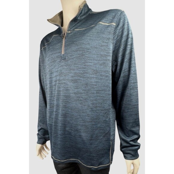 Pebble Beach Mens Large Blue Dry-Luxe Performance 1/4 Zip Shirt Pull Over New - Picture 2 of 10